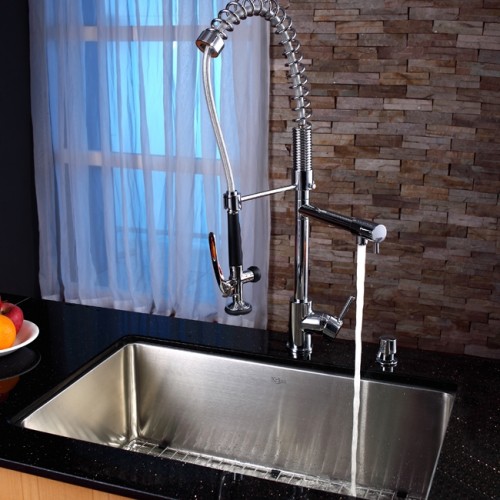 KHU100-30-KPF1602CH-KSD33CH Накладная раковина на столешницу  прямоугольная Krausru  - Вид №6