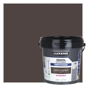 Универсальная эмаль Luxens шоколадный полумат 0.9 кг 89345630