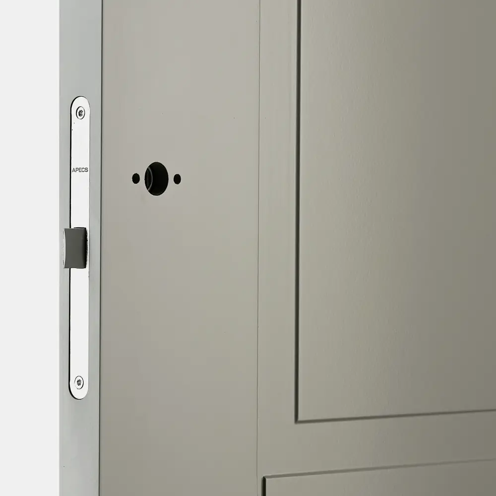 Дверь межкомнатная Этна глухая эмаль цвет грей 200x90 см (с замком) ПРИНЦИП STLM-2196493 - Вид №4