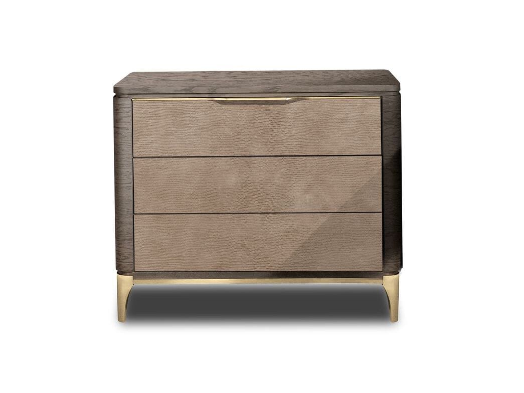 Деревянная и кожаная тумбочка с ящиками Hurtado Evolution ARCH-00069563