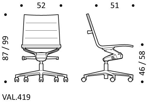 ICF Поворотное офисное кресло из кожи с 5-ю спицами и колесами Valea sun-id-1358564 - Вид №3