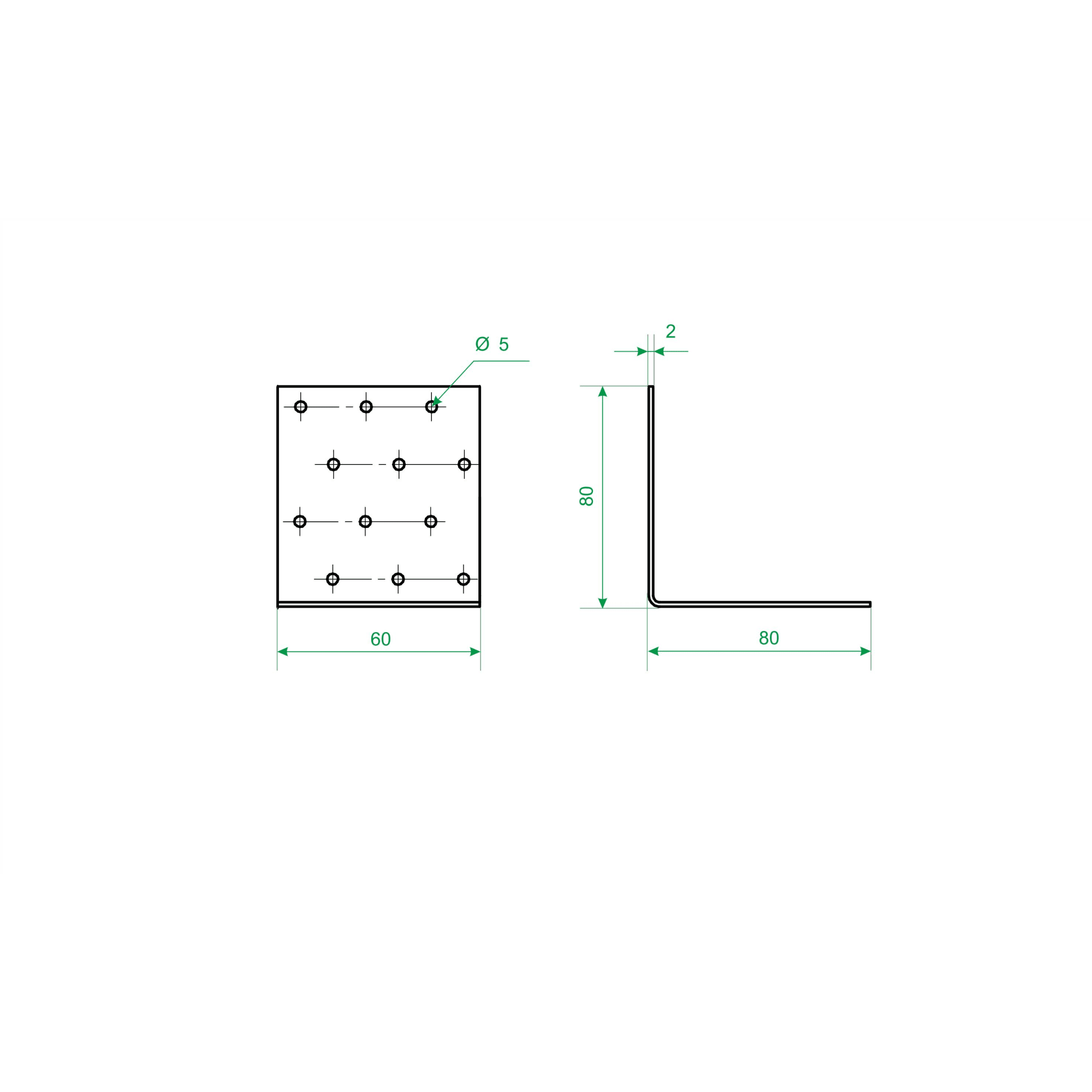 84857835 Угол крепежный равносторонний 60х80х80х2 Santreyd  - Вид №5