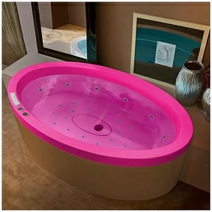 Ванна GRUPPO TREESSE Eos 190 AWA-V849N-R розовая с гидромассажем аэромассажем и дезинфекцией овальная
