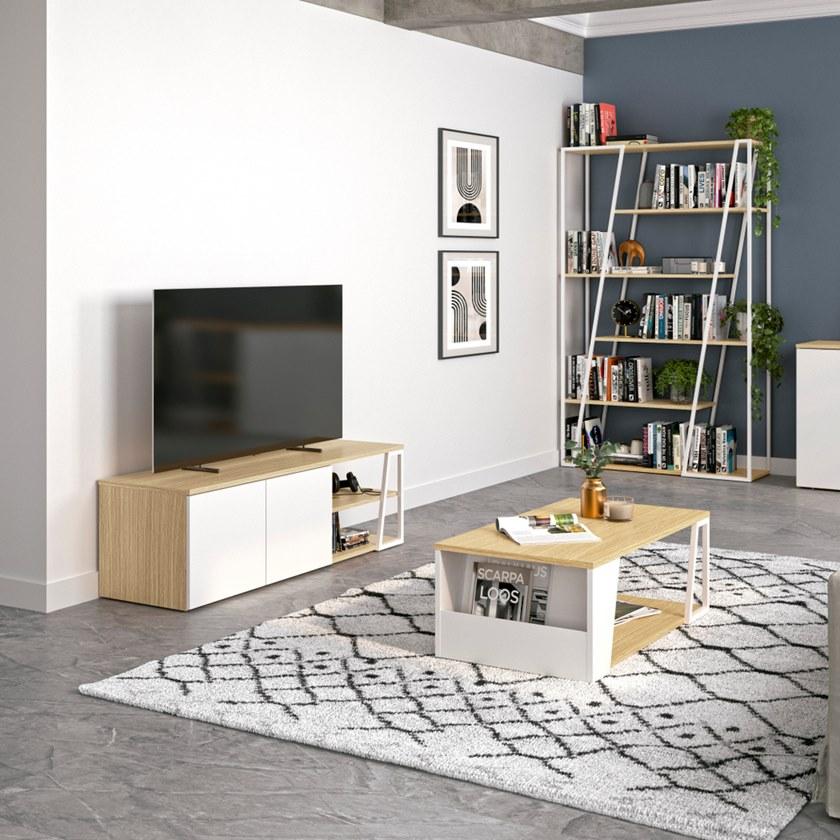 TemaHome Низкий деревянный журнальный столик с журнальной полкой Albi 9003.629938/21  - Вид №5