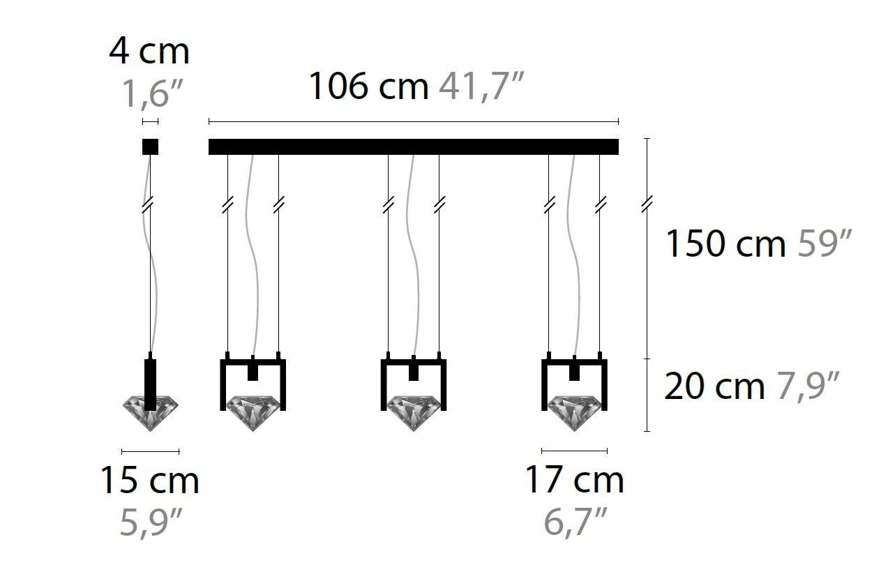 Металлический подвесной светильник с кристаллами ILFARI Elements of Love ARCH-00043360 - Вид №2