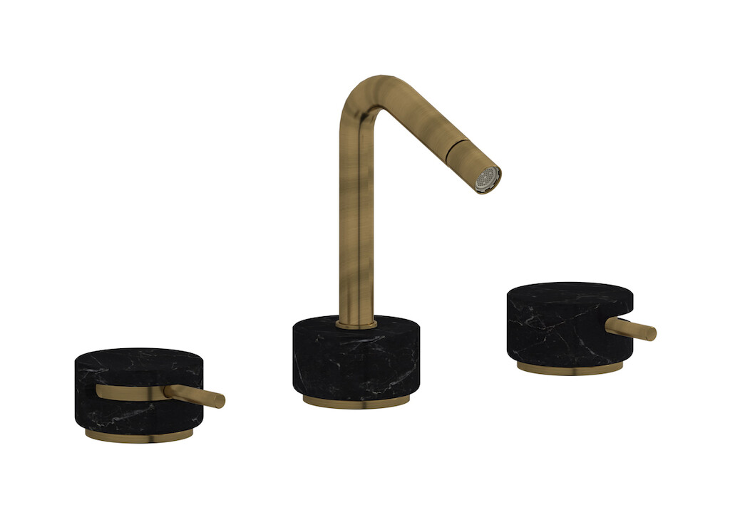 Смеситель для биде на 3 отверстия с донным клапаном WE ARE IB mr393mb_2 Modern Bronze Marmo