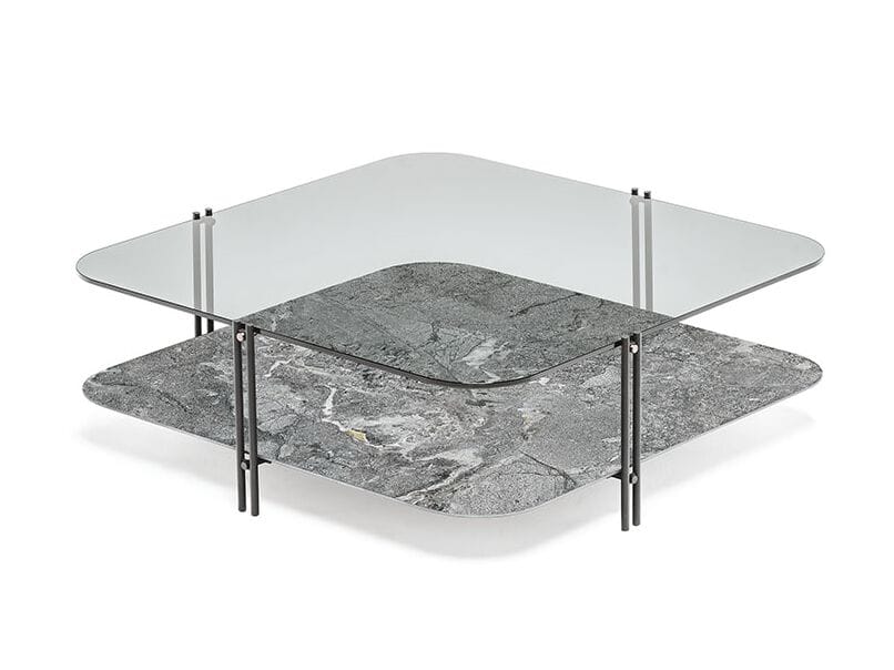 Низкий журнальный столик из хрусталя и керамики Cattelan italia BIPLANE ARCH-00099523 - Вид №1