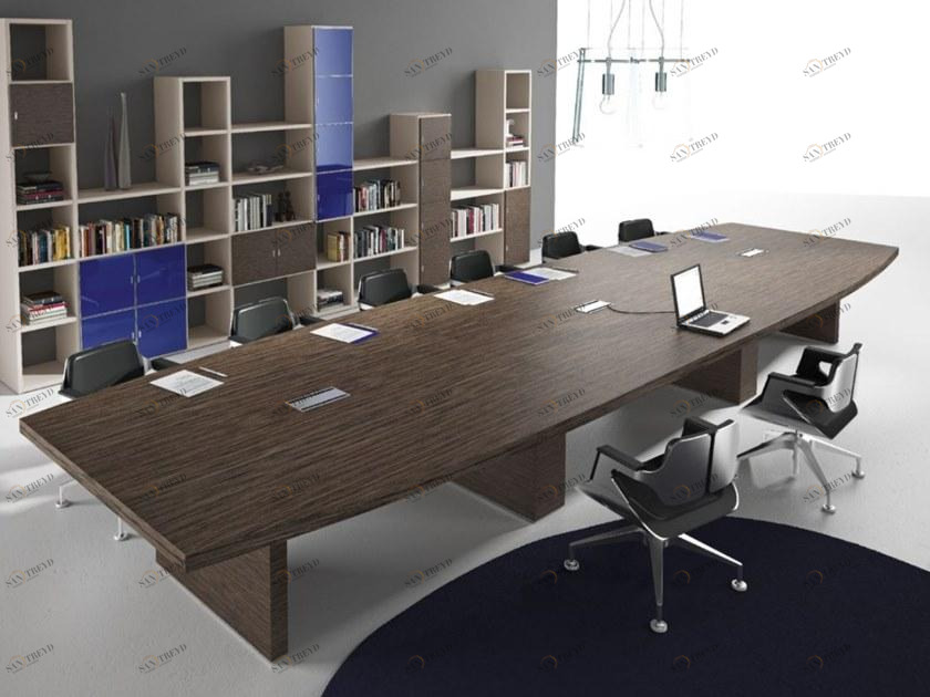 Elitable Стол для переговоров из фанерованной древесины с системой управления кабелями Star sun-id-1483573