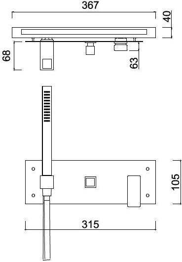 Rubinetteria Giulini Смеситель для душа, однорычажный, с ручным душем Pablolux F9869 - Вид №1