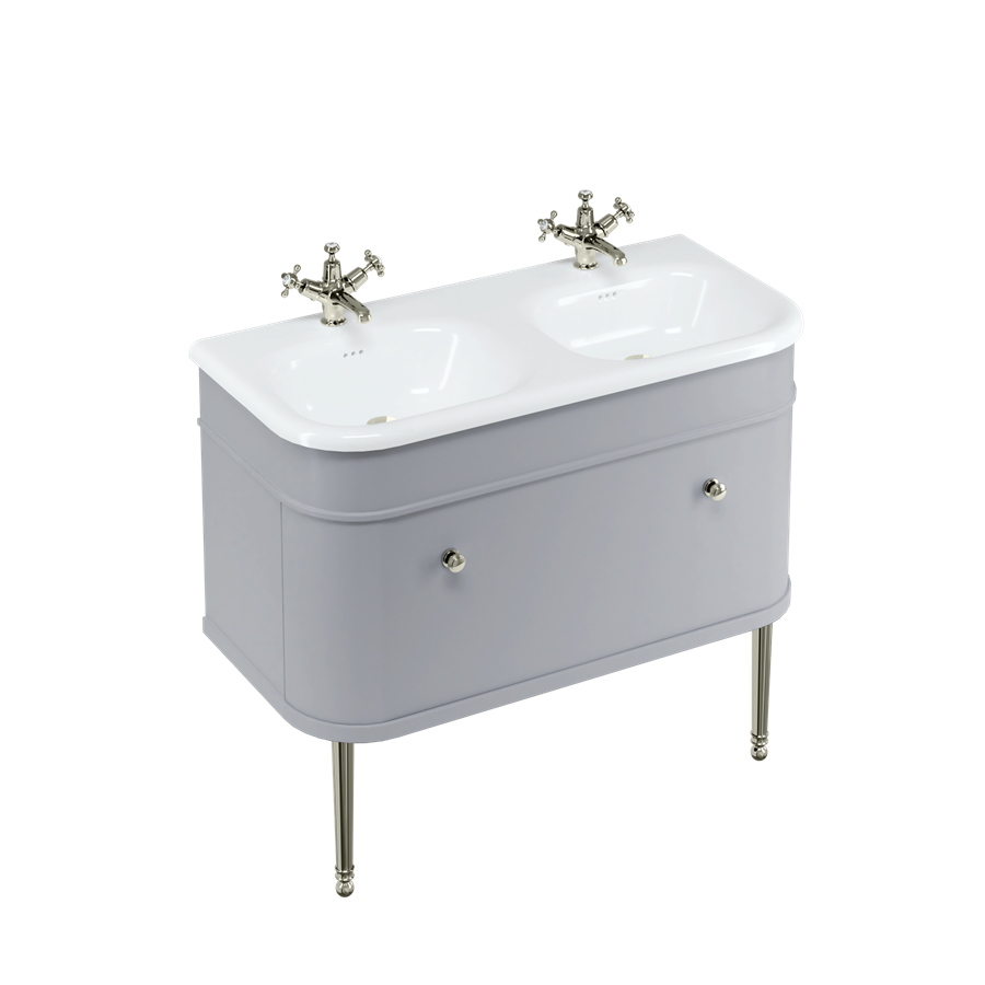 Burlington Chalfont Chalfont 1000мм Тумбочка с одним ящиком - Классический серый с золотыми ногами CH100G-CHLEGGOLD  - Вид №3