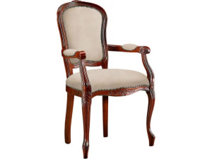 Деревянный стул с подлокотниками со встроенной подушкой