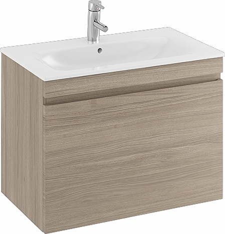 42384 IFO Renova Плоская тумба для тонкой раковины с ящиком и внутренним ящиком, W = 588 мм, W1 = 600 мм, темно-серый  - Вид №11