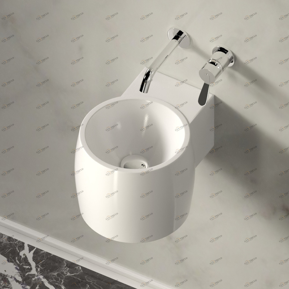 ACER0710NRZEXMAR Подвесная раковина настенная круглая Agape  белая 