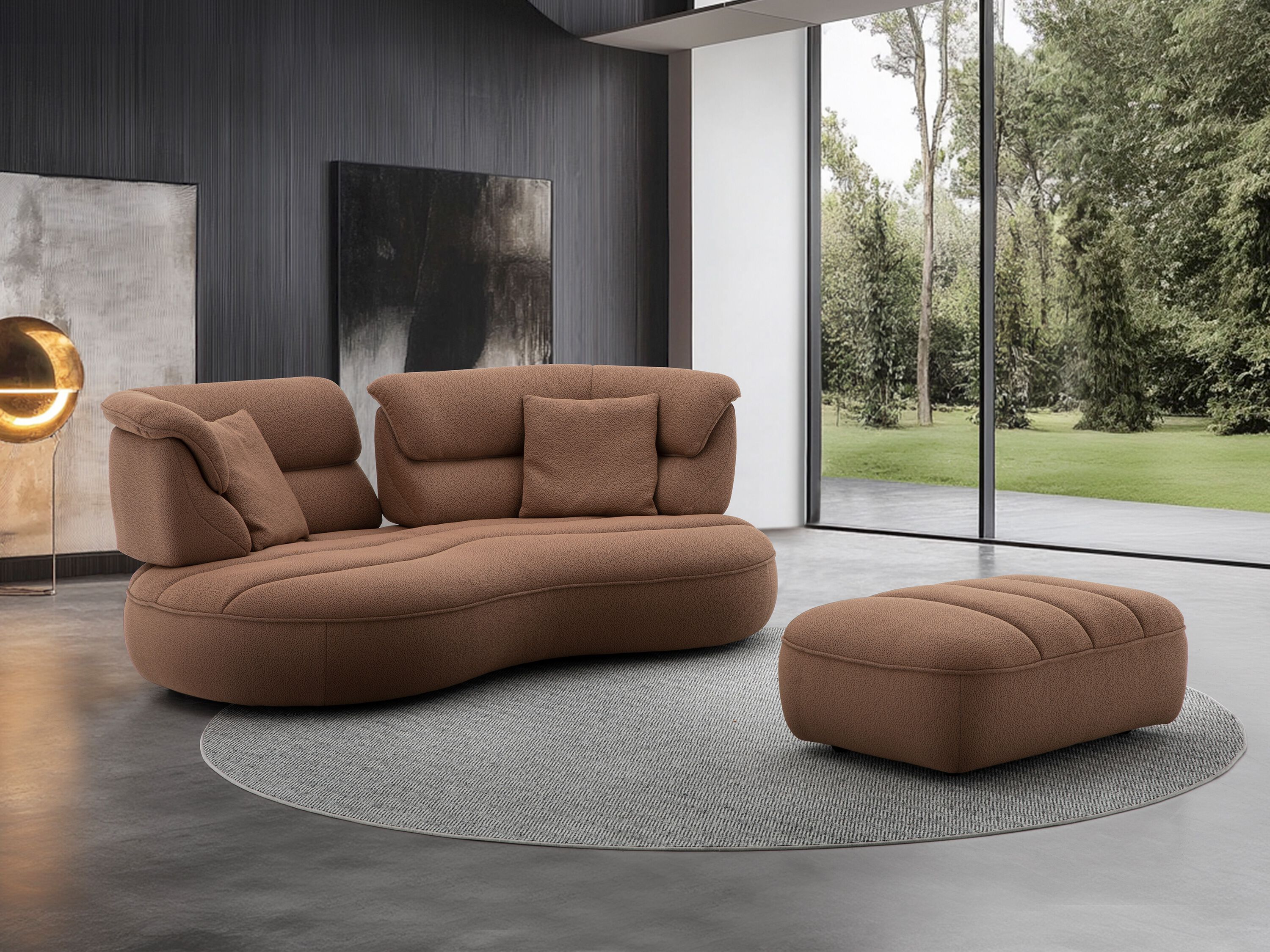 Модульный угловой диван из ткани CAMPO DE' FIORI SHROOM ARCH-00028651 - Вид №18