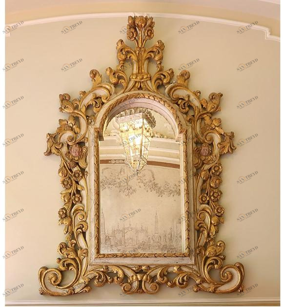 Arnaboldi Interiors Деревянное зеркало с настенной рамой sun-id-1480552