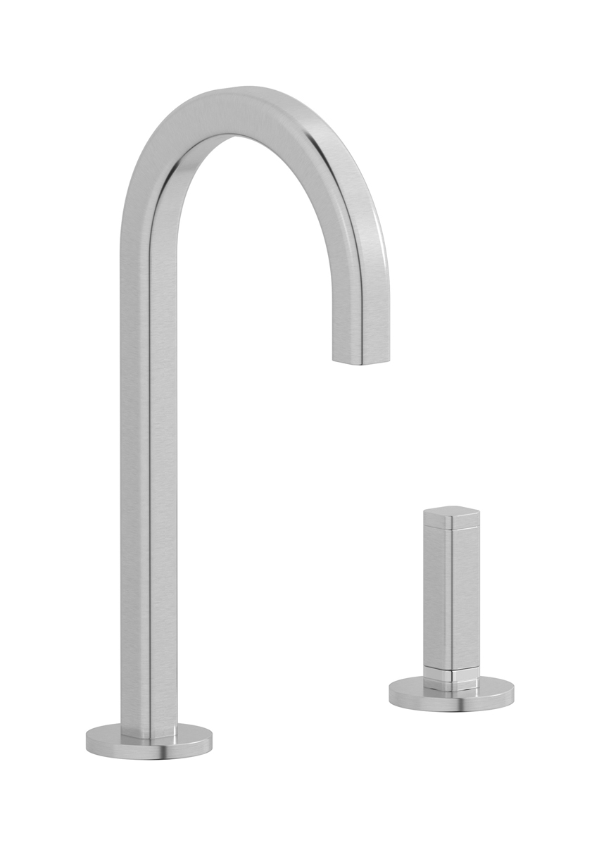 Смеситель для раковины на 2 отверстия WE ARE IB ei394ss_3 Brushed Nickel Elio