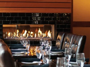 BRITISH FIRES Двухсторонний газовый камин, встроенный в стекло