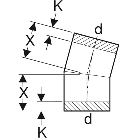 371.015.16.1 Отвод сегментный Geberit PE Geberit  - Вид №13