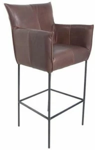 Jess Высокий кожаный табурет с подлокотниками Forward