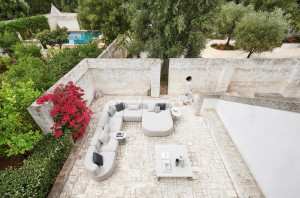 Тканевый модульный садовый диван