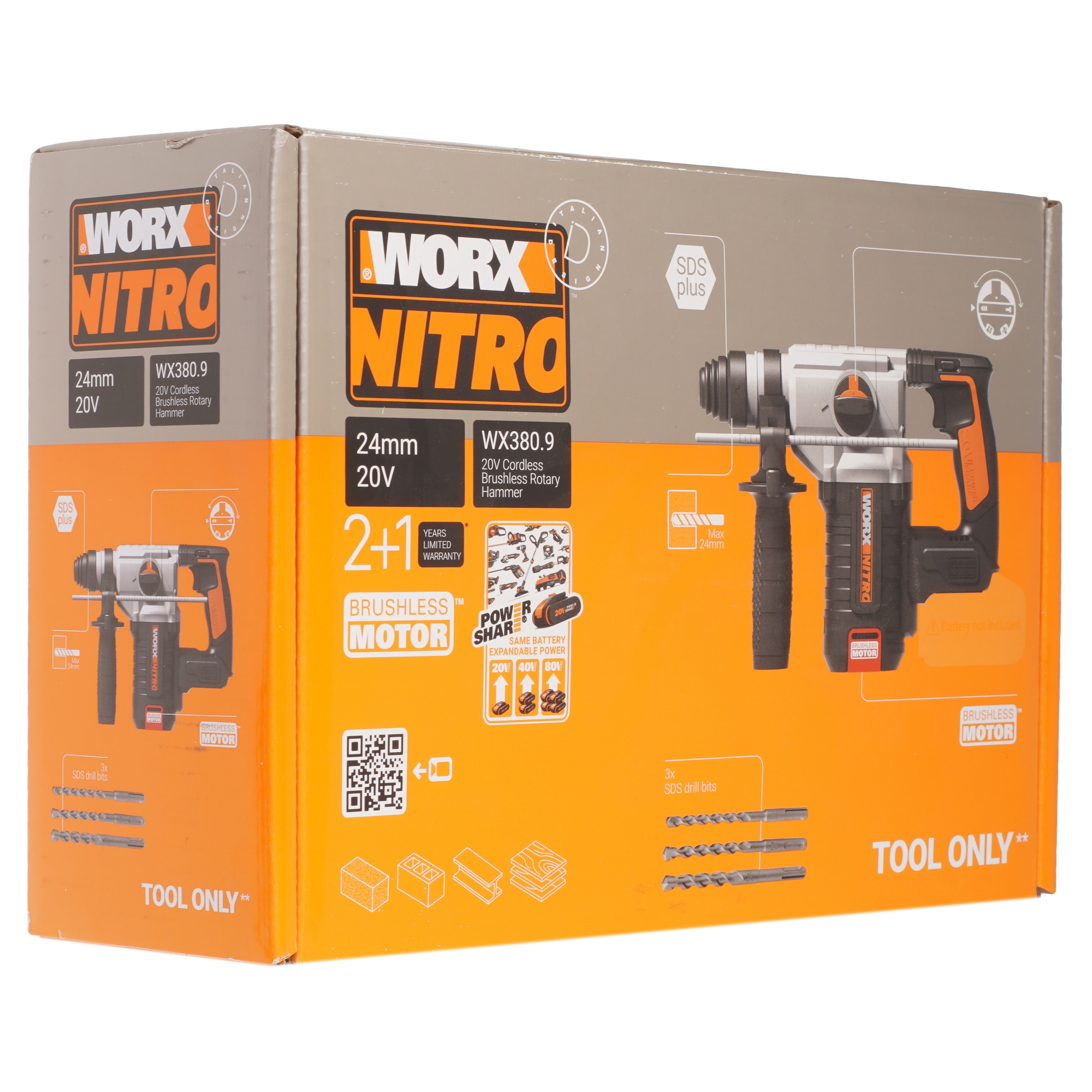 Перфоратор Worx WX380.9 PowerShare 20V , Без ЗУ, Без АКБ 9083071 STDN-0054452 - Вид №6