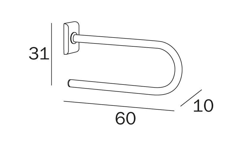 Фиксированная U-образная ручка для унитаза INDA® комфорт ARCH-00115209 - Вид №2