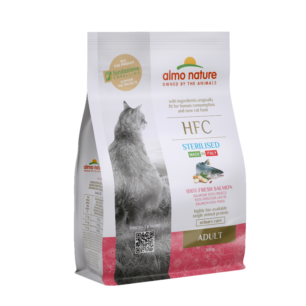 ПР0059800 Корм для кошек Adult Sterilized Salmon для стерилизованных свежий лосось сух. 300г Almo Nature 