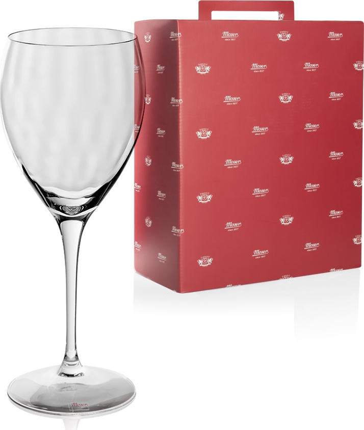 10597159 Moser Набор из 2 бокалов для красного вина 350мл "Оптик" Хрусталь бессвинцовый 