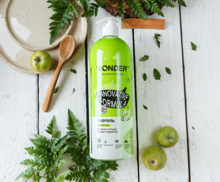6068 Экогель для мытья посуды, овощей и фруктов (яблочный цвет) Вкусляндия 