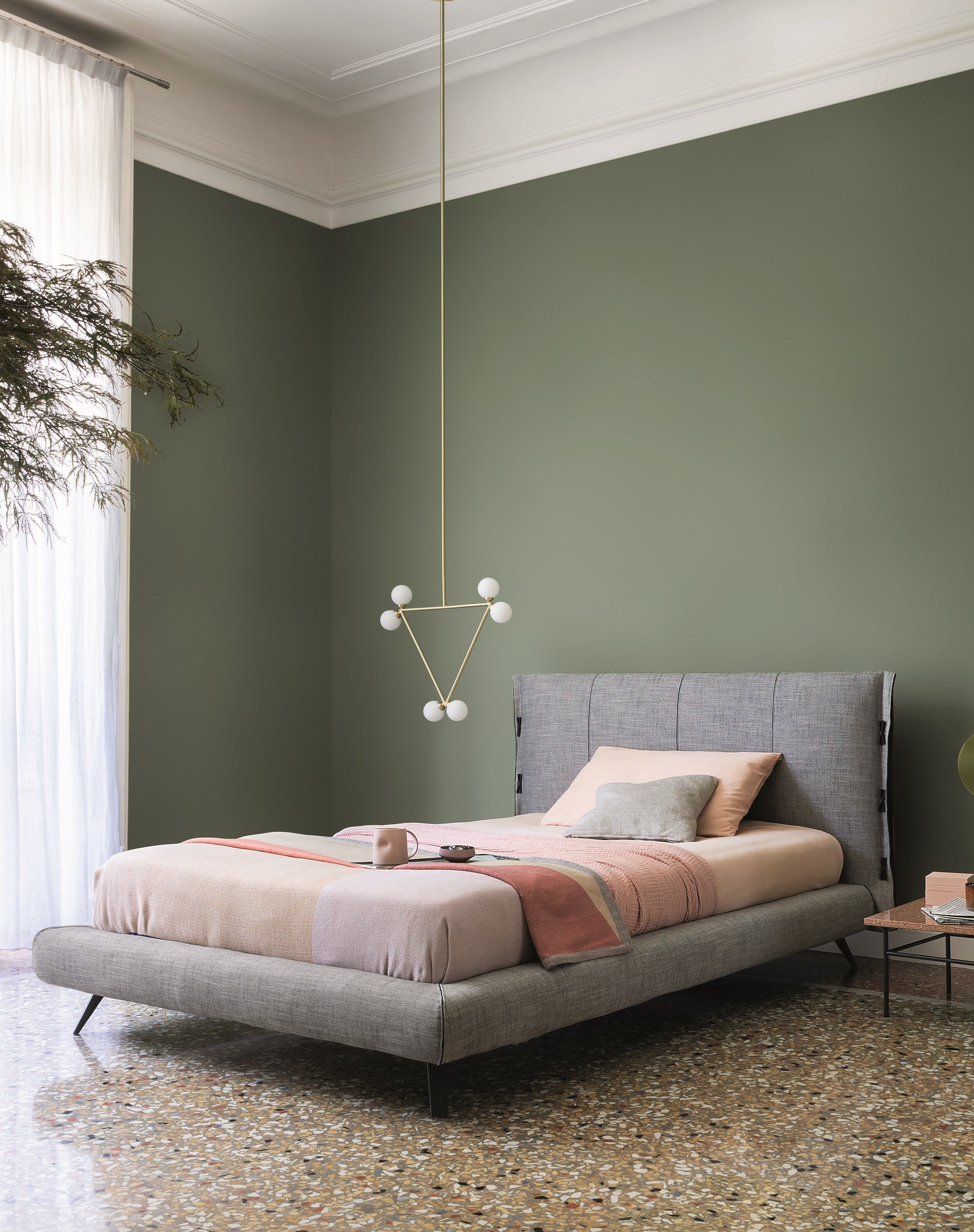 Односпальная кровать из ткани с мягким изголовьем BONALDO манжеты ARCH-00022422 - Вид №1