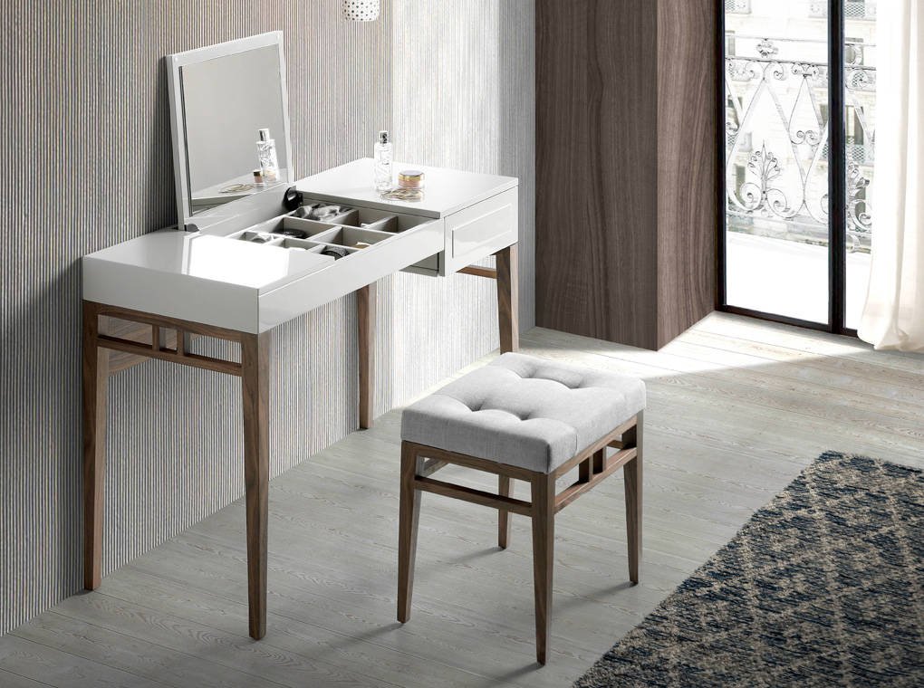 Табурет мягкий с деревянными ножками серый от Angel Cerda ANGEL CERDA CP1709ST 00-3865666 Коричневый;синий  - Вид №3