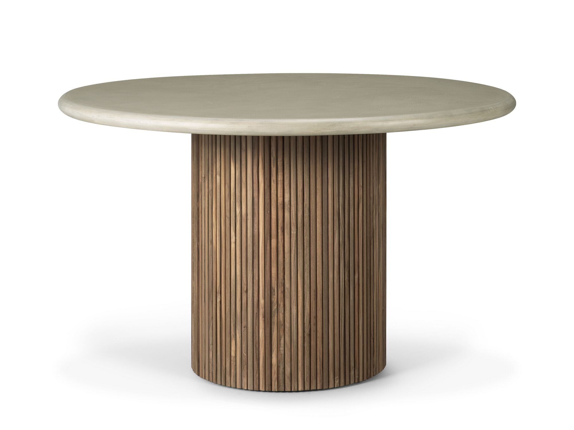 Круглый садовый стол из бетона и тика Ethnicraft Roller Max ARCH-00043951