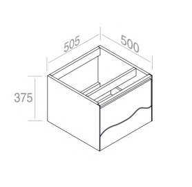 C375M1L50.101NC Тумба подвесная с 1 выдвижным ящиком A. e T. Italia TRACE Белый матовый - орех Каналетто Италия AeT ITALIA - Вид №6