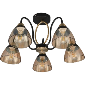 Люстра потолочная JLIGHT FIONA 5 лампы 24 м², цвет черный/бронза 84534228 STLM-2062498