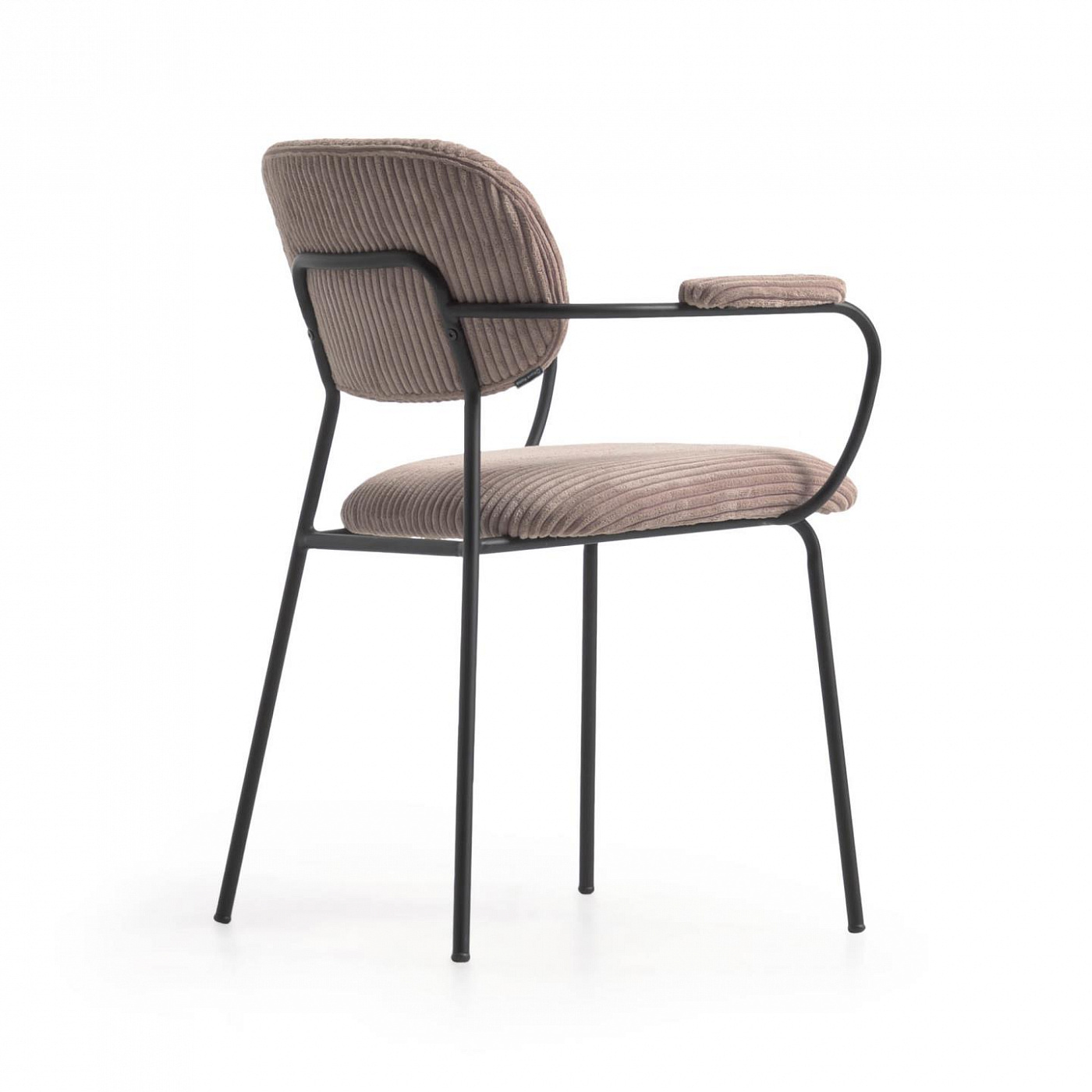 108357 Стул с розовым вельветом и черным металлом La Forma Auxtina  - Вид №1