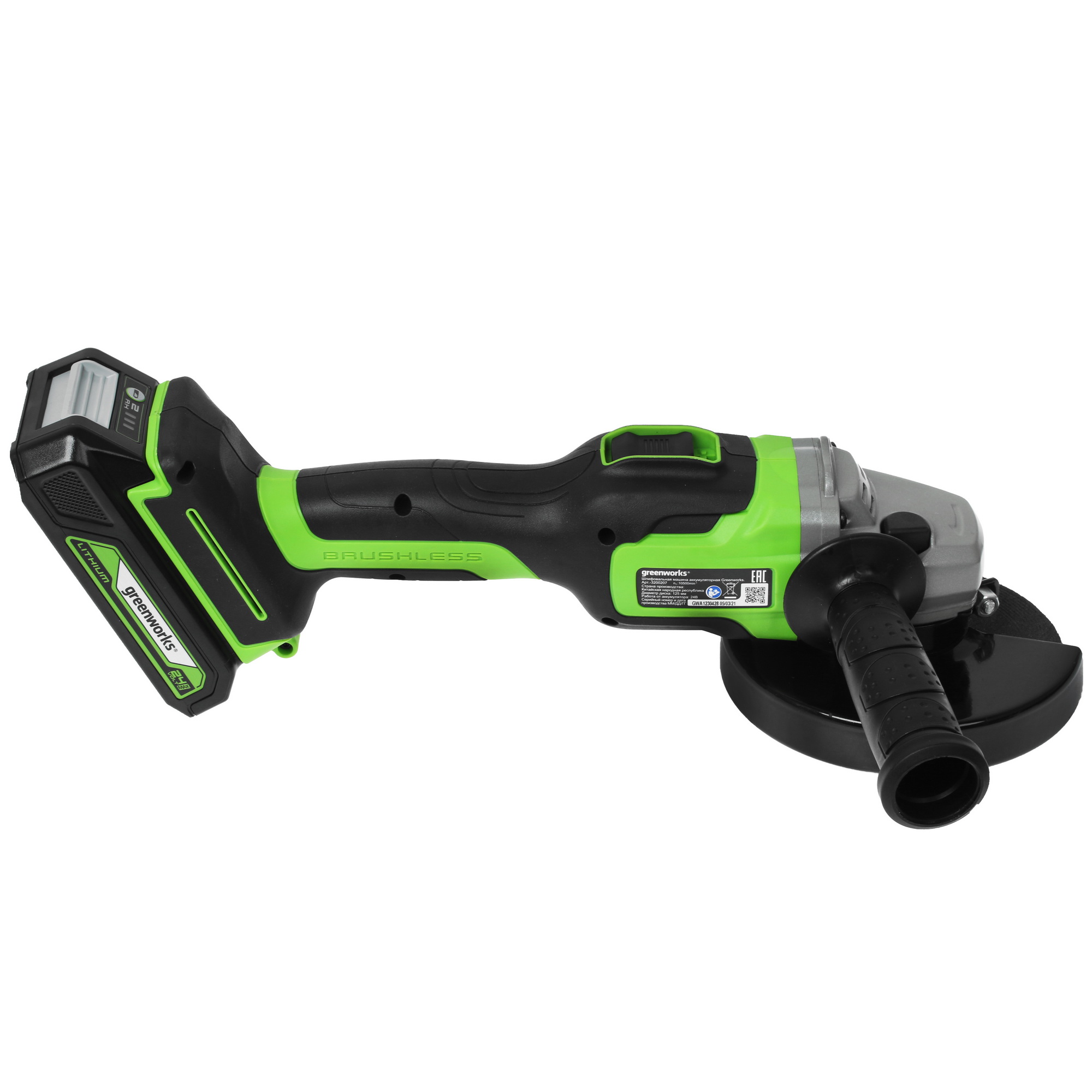 Углошлифовальная машина (УШМ) Greenworks GD24AG 24V 5346973 STDN-0043103 - Вид №3