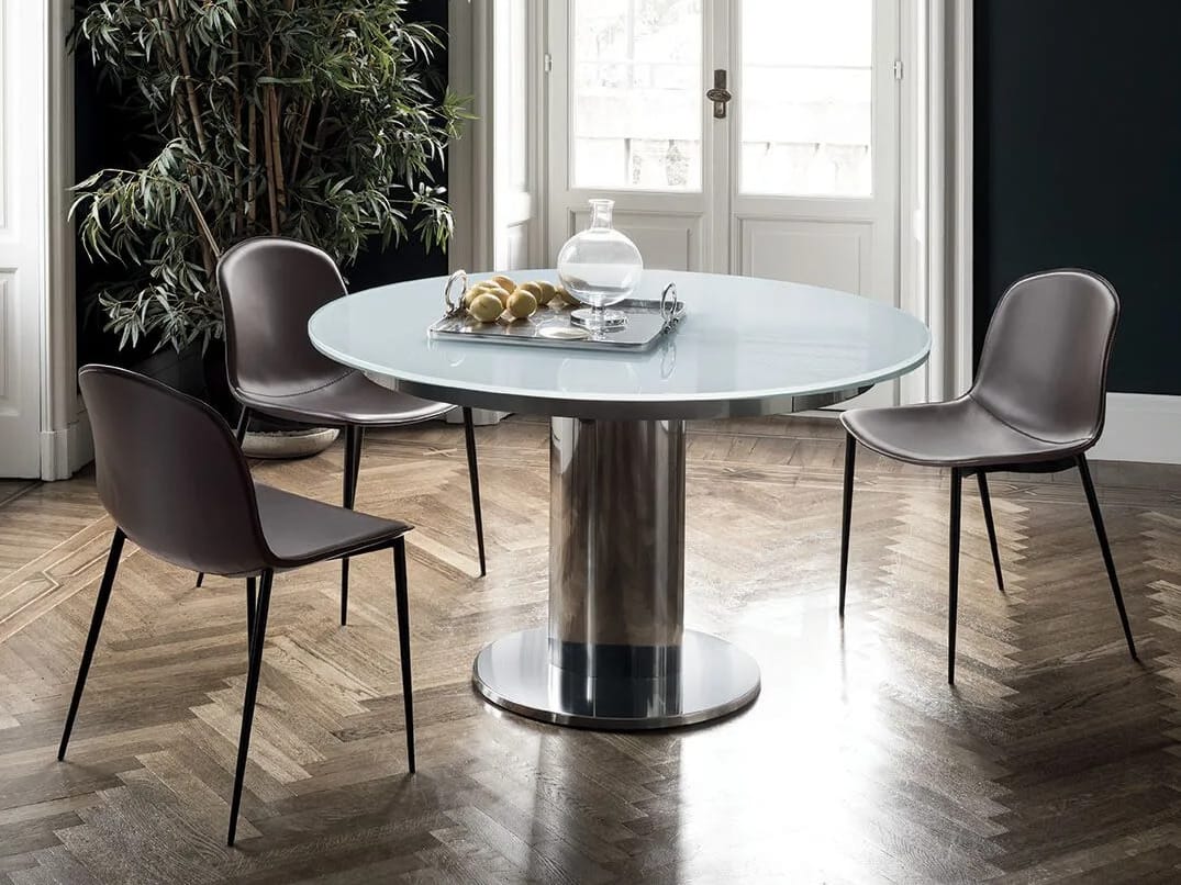 Выдвижной стальной и хрустальный обеденный стол Bontempi Casa GIRO ARCH-00129453 - Вид №3