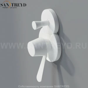 Agape FEZ Встроенный однорычажный термостатический смеситель с ручкой и девиатором белый матовый CRUB0921LZ