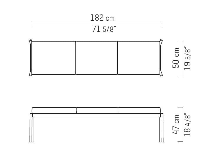 Тканевая садовая скамейка со спинкой Piet Boon Timme ARCH-00030865 - Вид №3