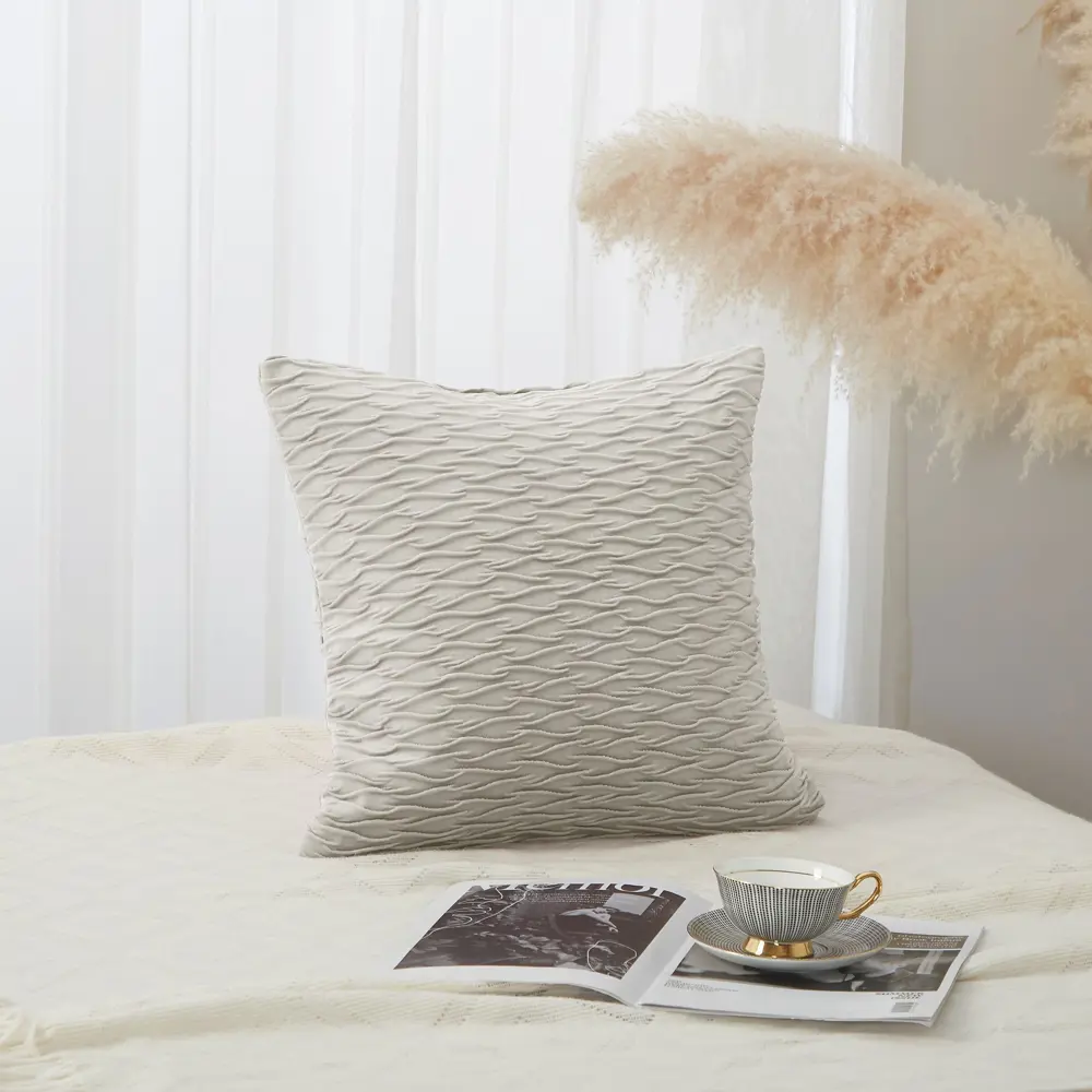 СТОЛИЦА ТЕКСТИЛЯ Декоративная подушка Line 45×45 см бежевая 89436111 STLM-1581433 - Вид №3