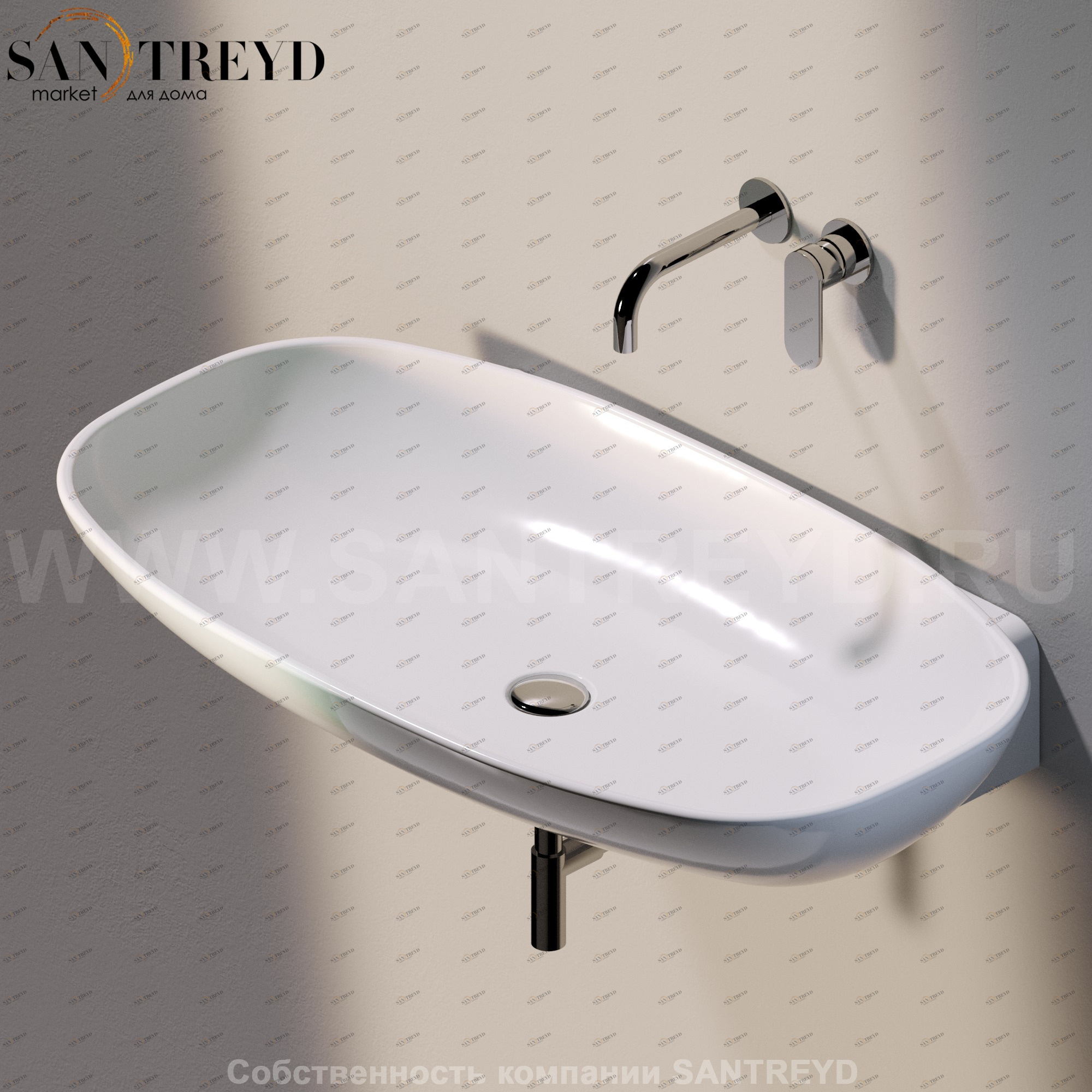 ND5082.9016 Подвесная раковина настенная прямоугольная Ceramica Flaminia Nuda белая