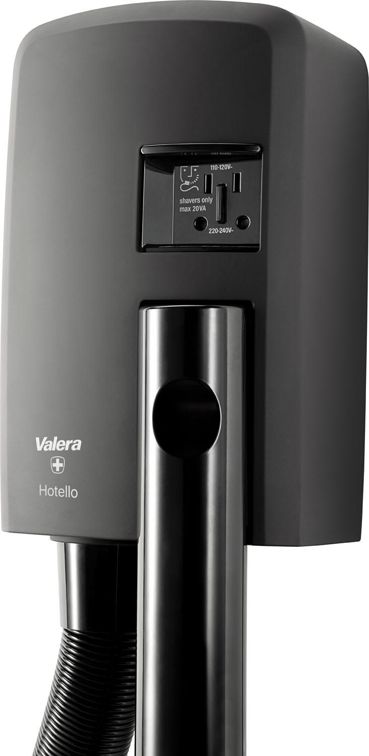Valera Hotello Super AC Shaver Black Модель 832.02 / RT черный - 1400 Вт - Компактная и сверхмощная настенная сушилка для шланга с розеткой для бритвы 58320224 