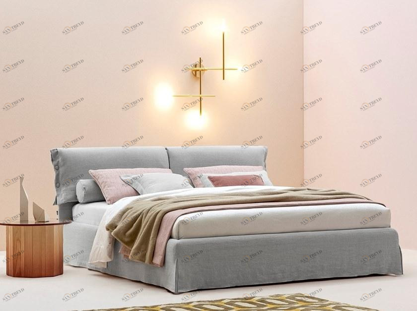 Twils Двуспальная кровать из ткани с мягким изголовьем sun-id-1365690