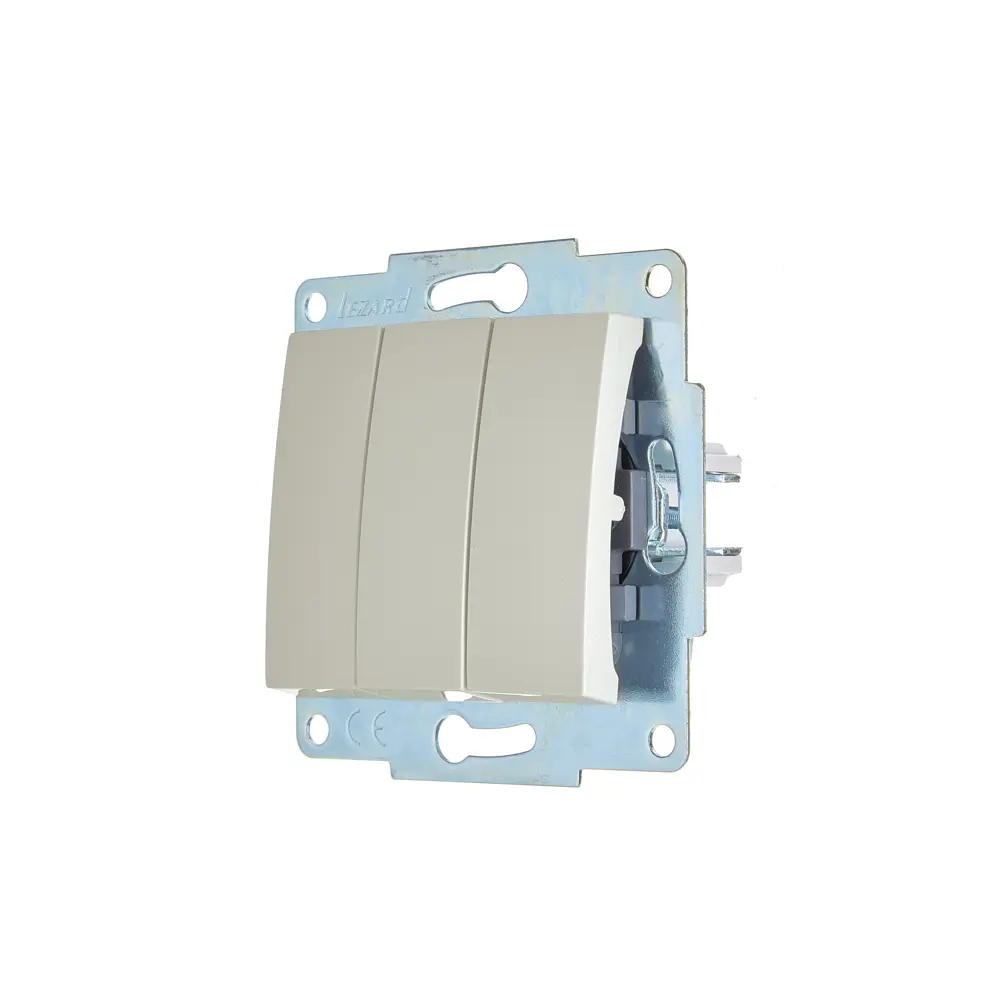 Выключатель встраиваемый Lezard Asti 3 клавиши цвет кремовый STLM-2124278 - Вид №1