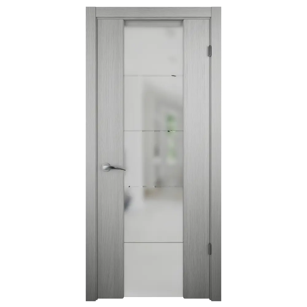 Дверь межкомнатная Техно остеклённая ПВХ цвет дуб серый 70x200 см (с замком) VERDA STLM-2202061 - Вид №3