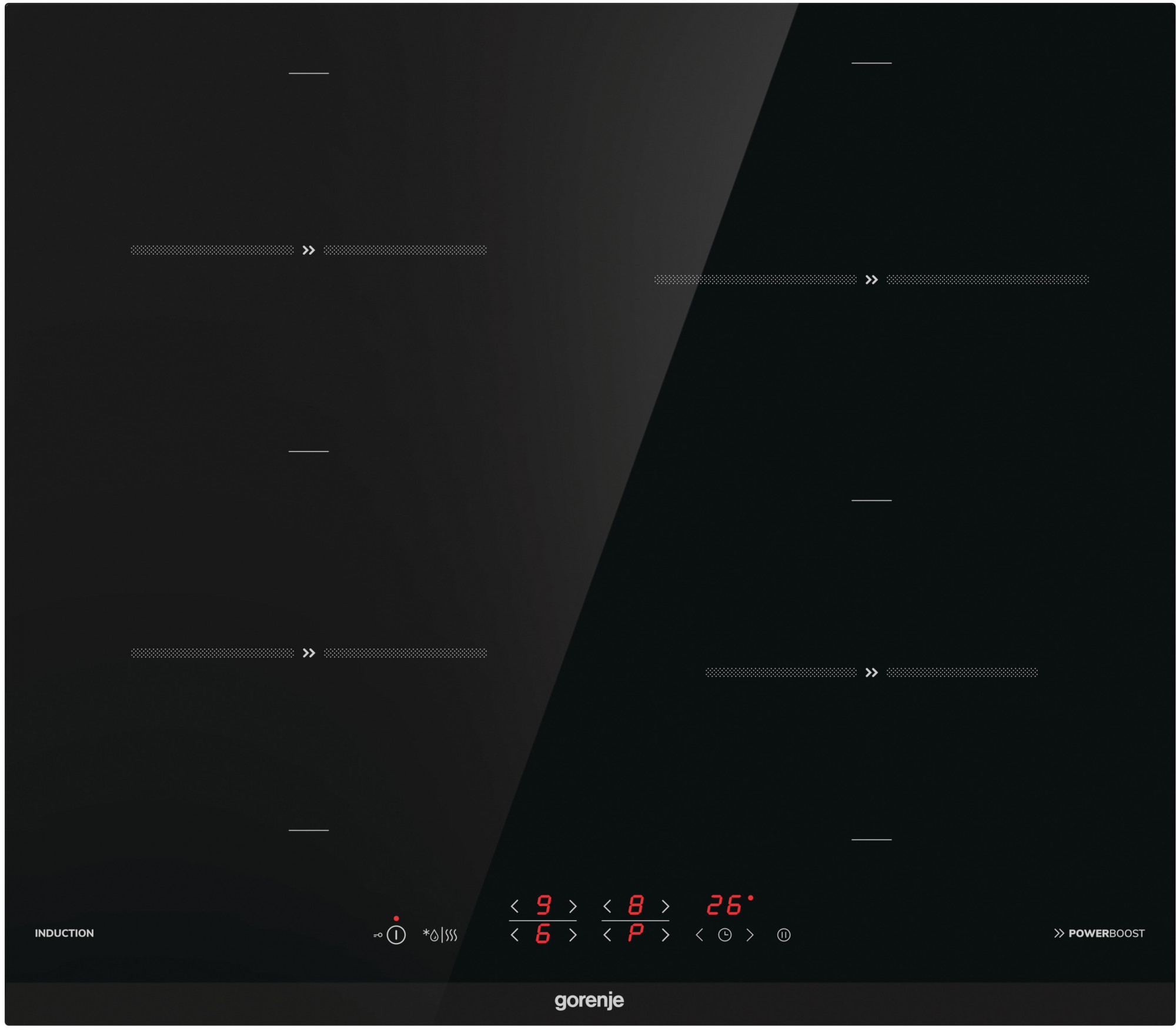 IT641BCSC Встраиваемая варочная панель / 5.4х59.5x52 см,стеклокерамика,сенсорное управление ,индукция,черный Gorenje Santreyd 