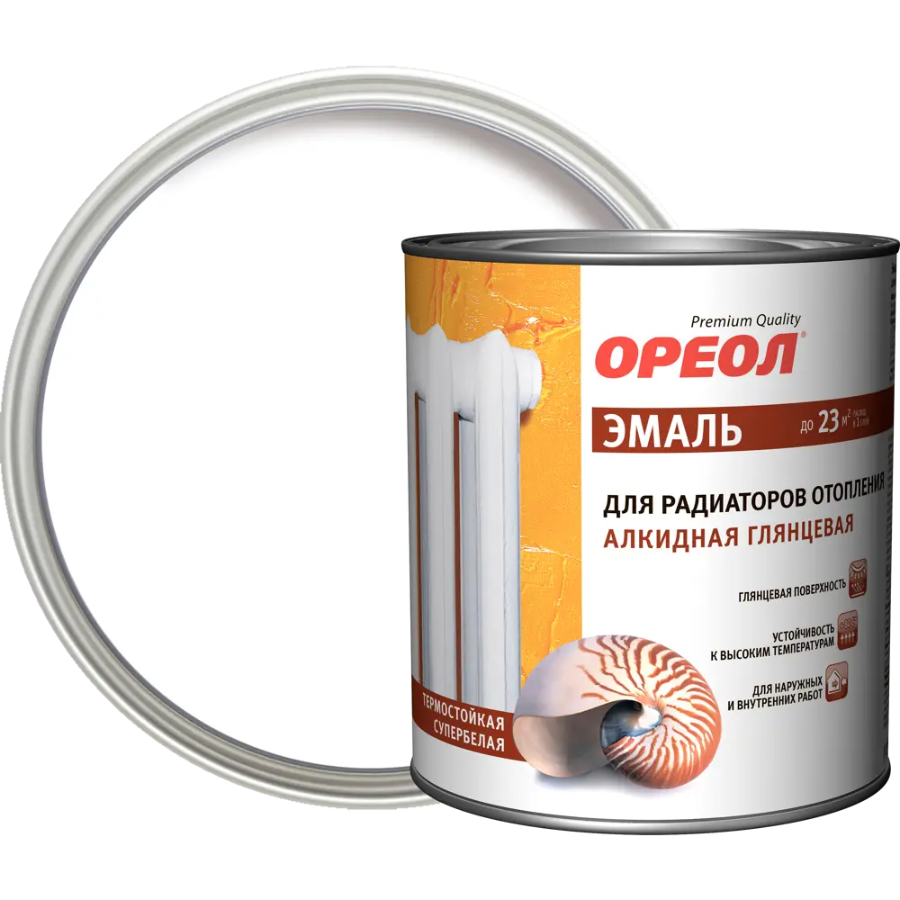 Эмаль алкидная для радиаторов отопления Ореол глянцевая 3 кг 84439970 STLM-2064161 