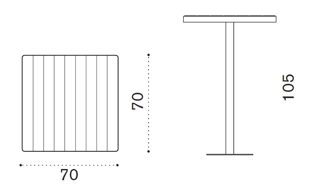 Высокий квадратный стол из тикового дерева Ethimo Laren ARCH-00109623