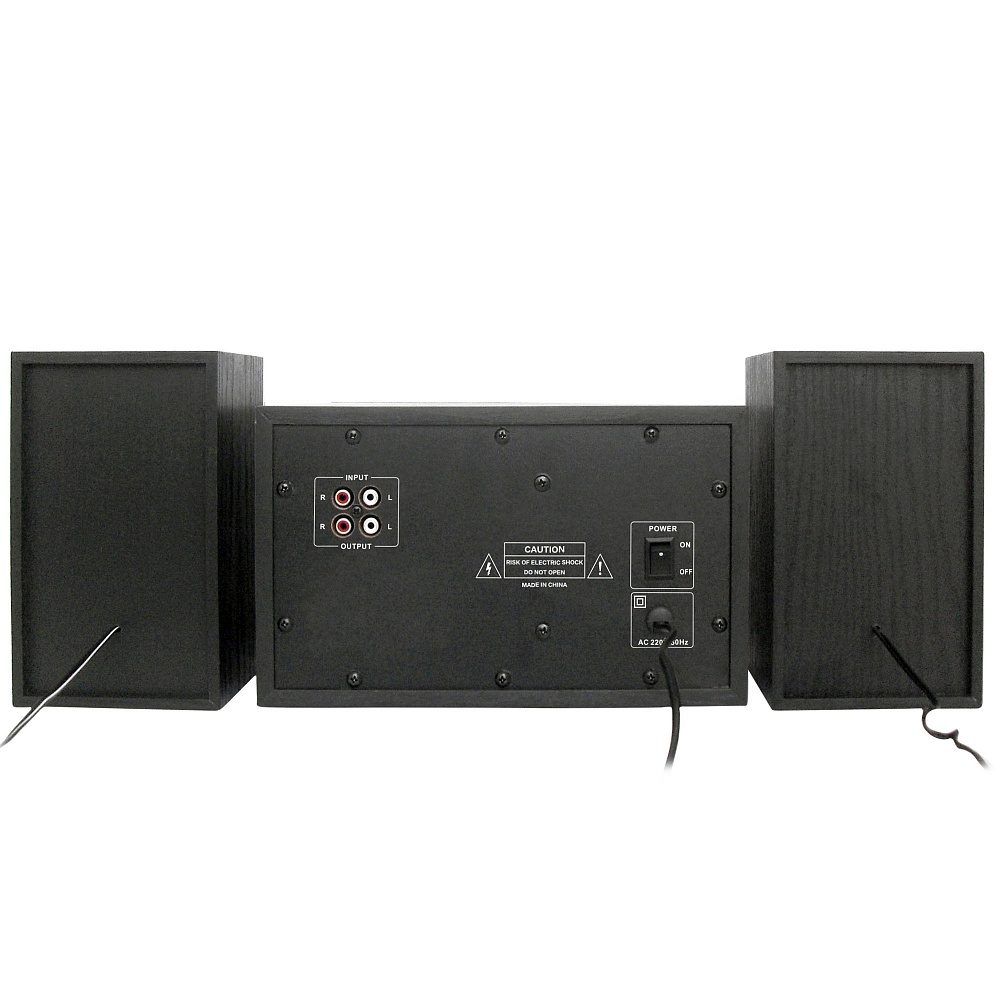 CMS-350 Акустическая система 2.1 ( белая лицевая панель; мдф, 15w+10wx 2=35w,длина кабеля питания и аудио кабеля 2м;,управление: питание, громкость, басс, высокие частоты.) Crown Santreyd  - Вид №2