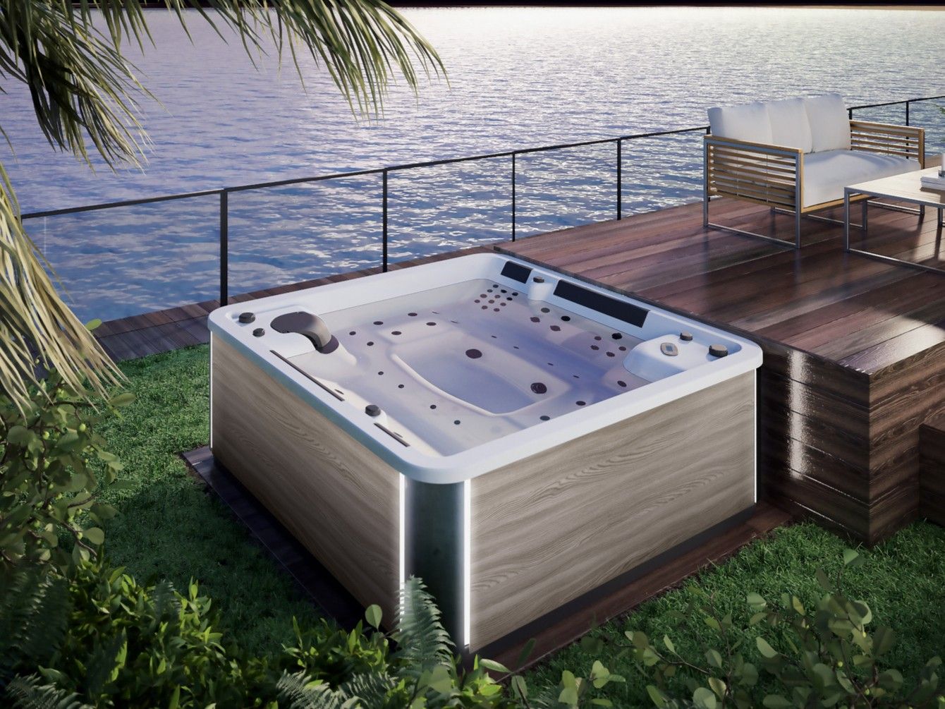 Мини-бассейн с гидромассажем на 6 мест с хромотерапией Kinedo A600 ARCH-00134394 - Вид №1